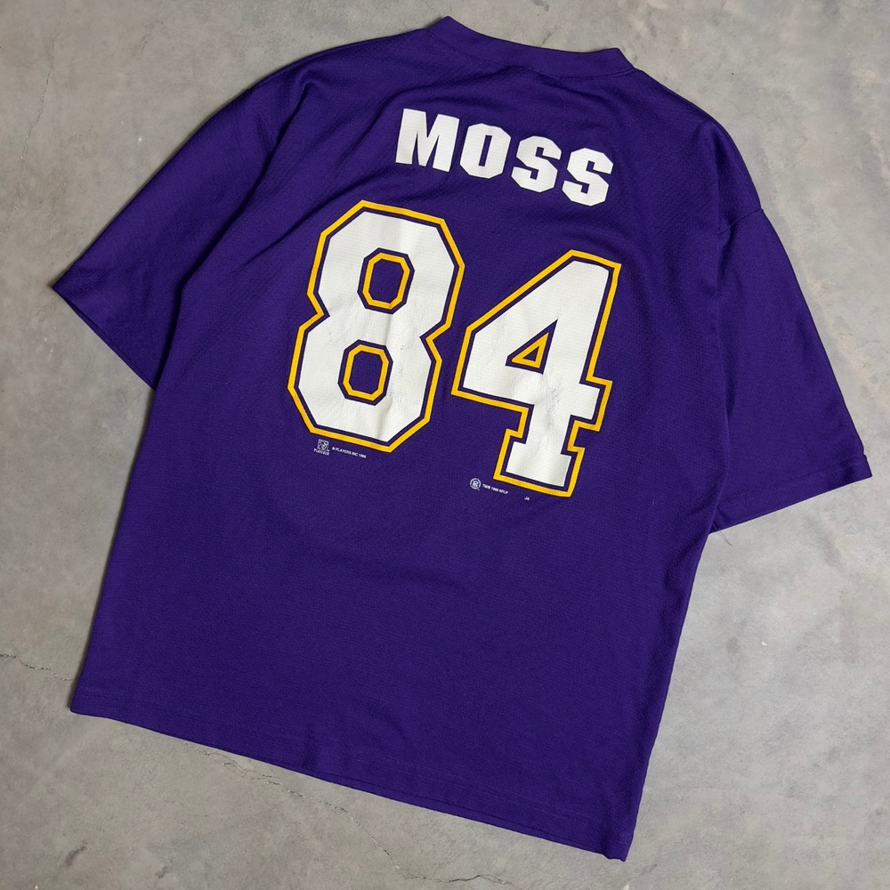 Vintage Sport Attack Randy Moss Vikings Jersey Mens L Purple 90s